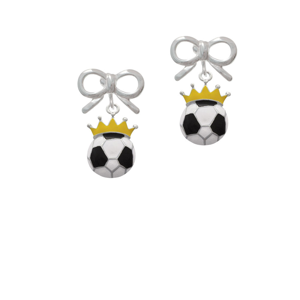 Soccer ball - Crown Crystal Clip On Earrings Image 9