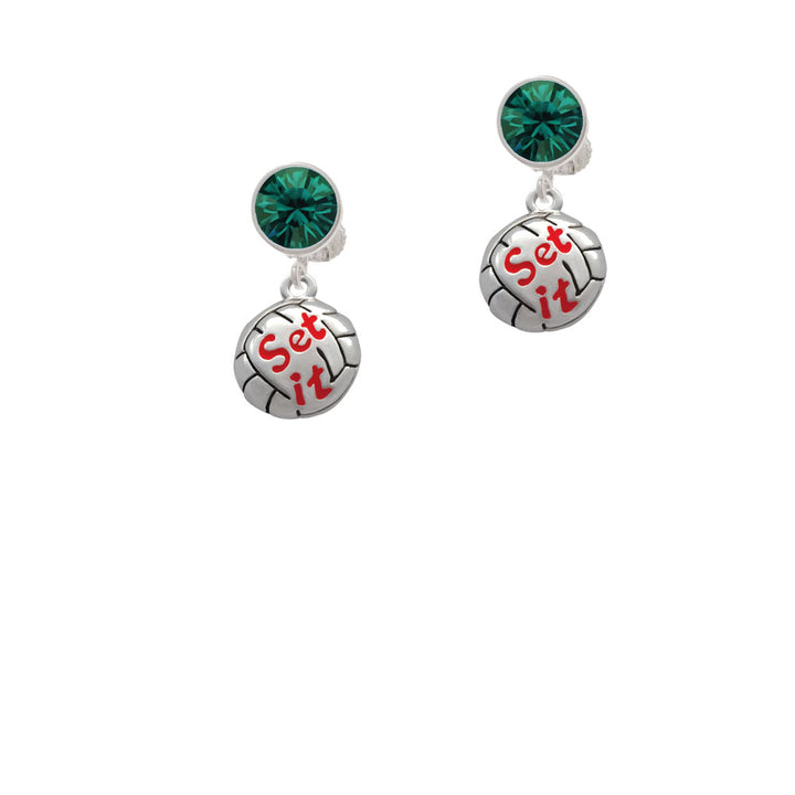 Volleyball - Set It Crystal Clip On Earrings Image 6