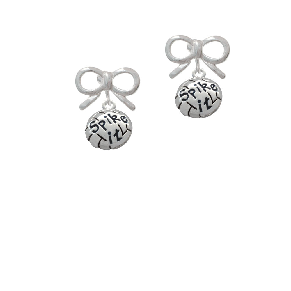 Volleyball - Spike It Crystal Clip On Earrings Image 9