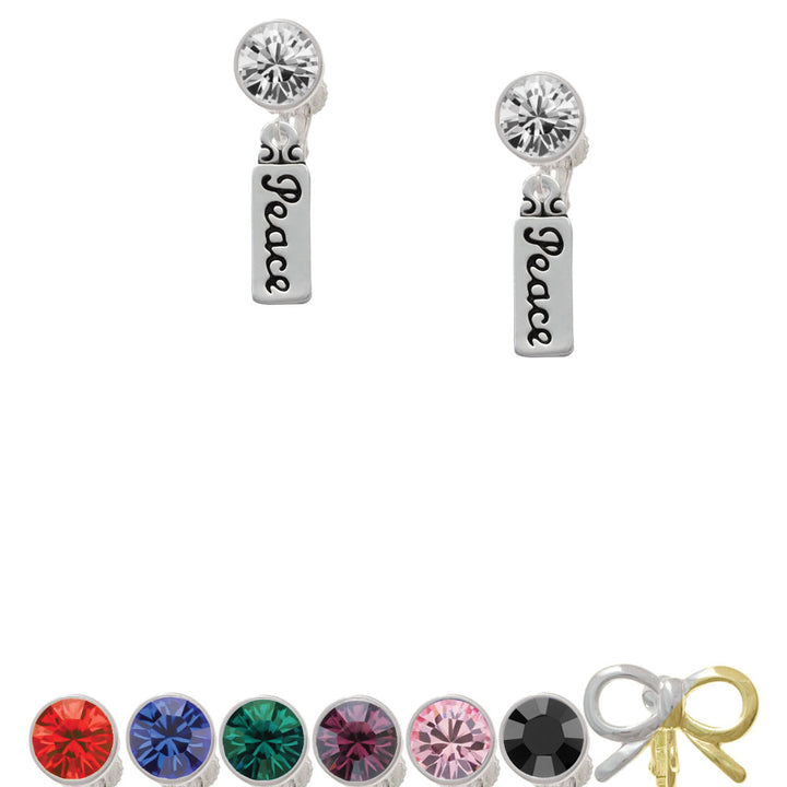 Peace Crystal Clip On Earrings Image 1