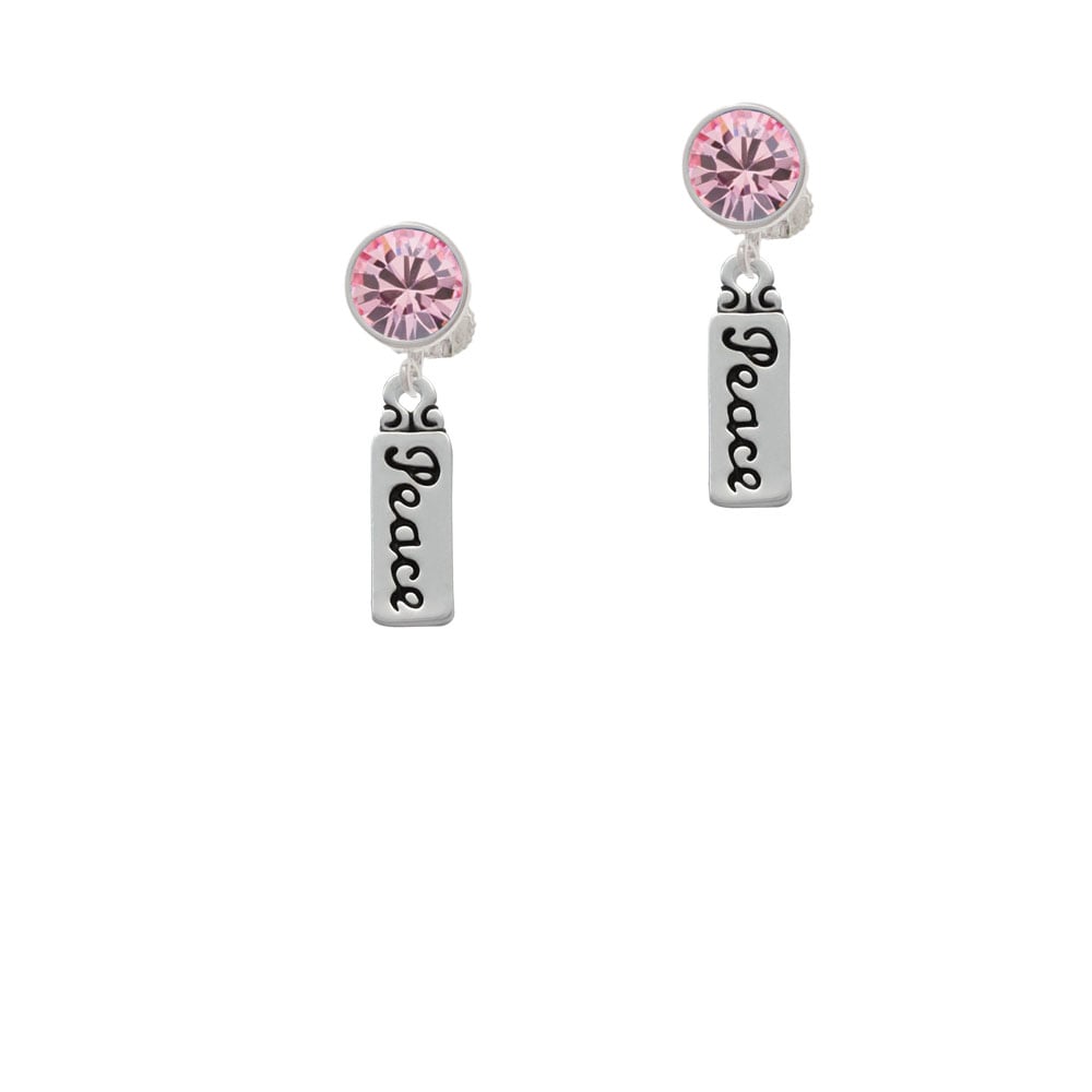 Peace Crystal Clip On Earrings Image 4