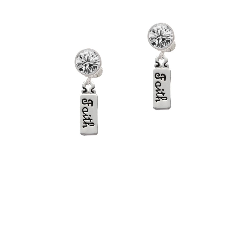 Faith Crystal Clip On Earrings Image 2