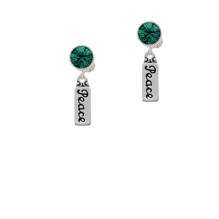 Peace Crystal Clip On Earrings Image 6