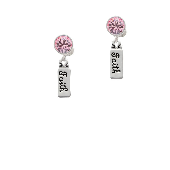 Faith Crystal Clip On Earrings Image 4