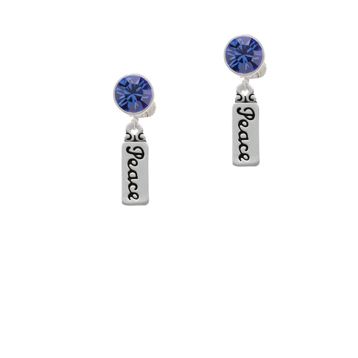 Peace Crystal Clip On Earrings Image 7