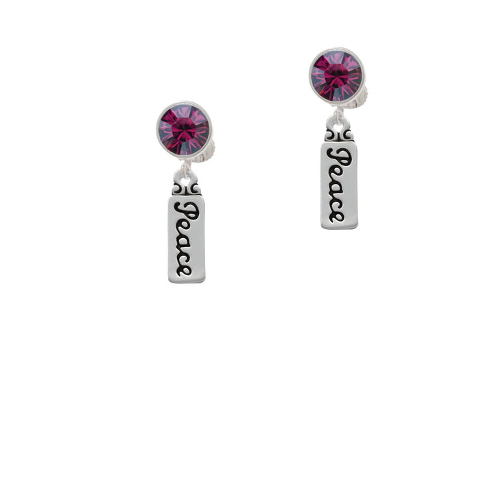 Peace Crystal Clip On Earrings Image 8