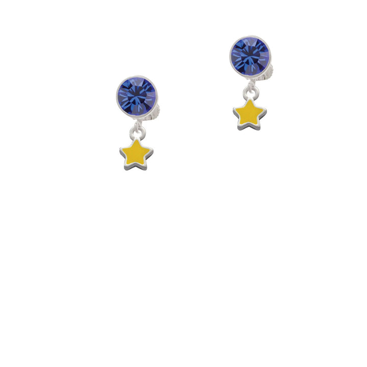 Mini Yellow Star Crystal Clip On Earrings Image 7