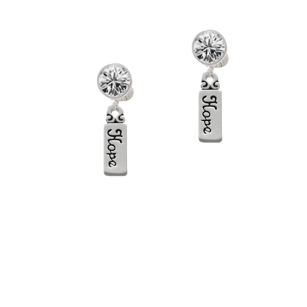 Hope Crystal Clip On Earrings Image 2