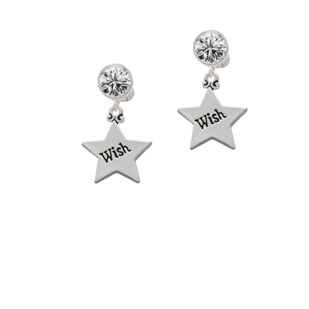 Wish Star Crystal Clip On Earrings Image 2