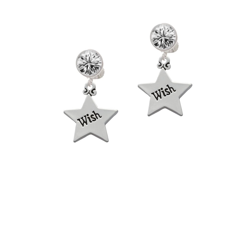 Wish Star Crystal Clip On Earrings Image 1