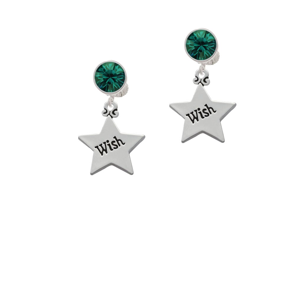 Wish Star Crystal Clip On Earrings Image 1