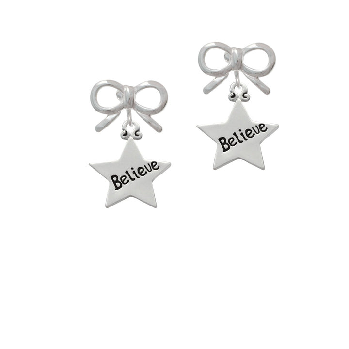 Believe Star Crystal Clip On Earrings Image 9