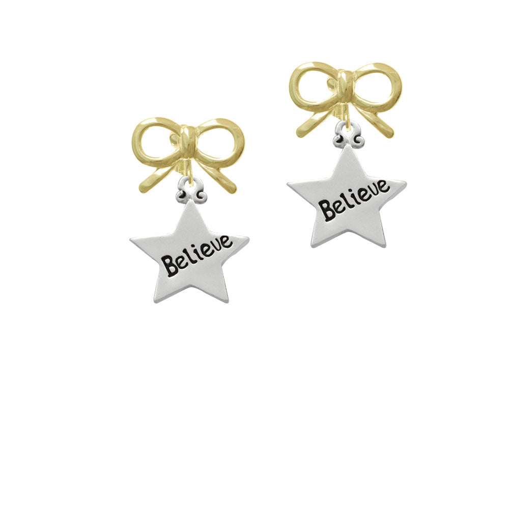 Believe Star Crystal Clip On Earrings Image 10