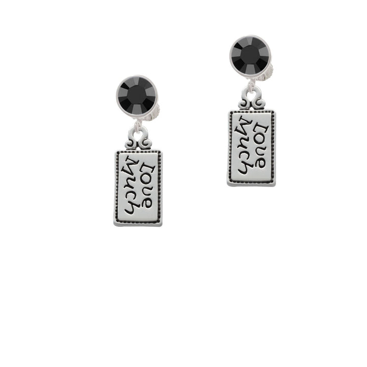 Love Much Crystal Clip On Earrings Image 3