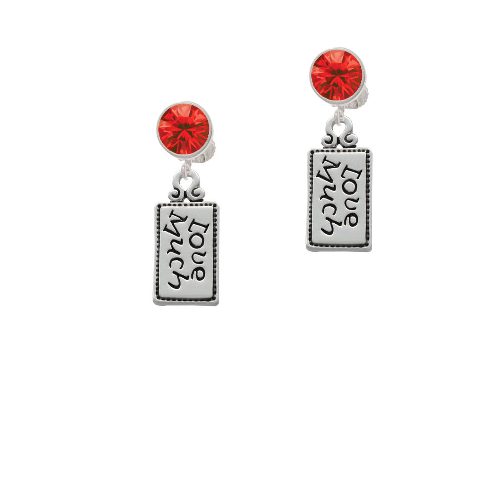 Love Much Crystal Clip On Earrings Image 4