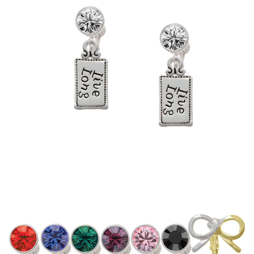 Live Long Crystal Clip On Earrings Image 1