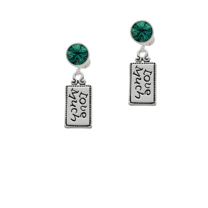 Love Much Crystal Clip On Earrings Image 6