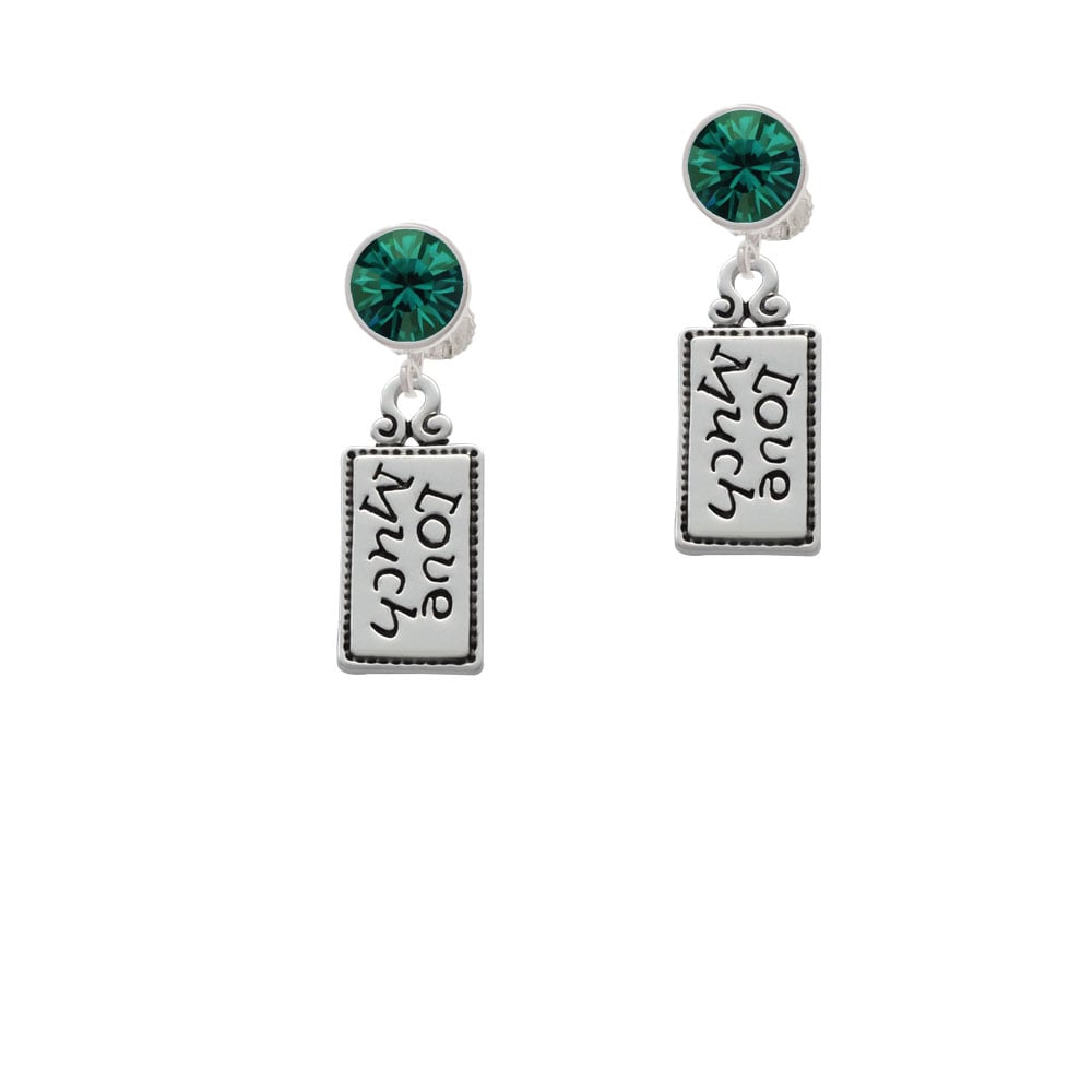 Love Much Crystal Clip On Earrings Image 1