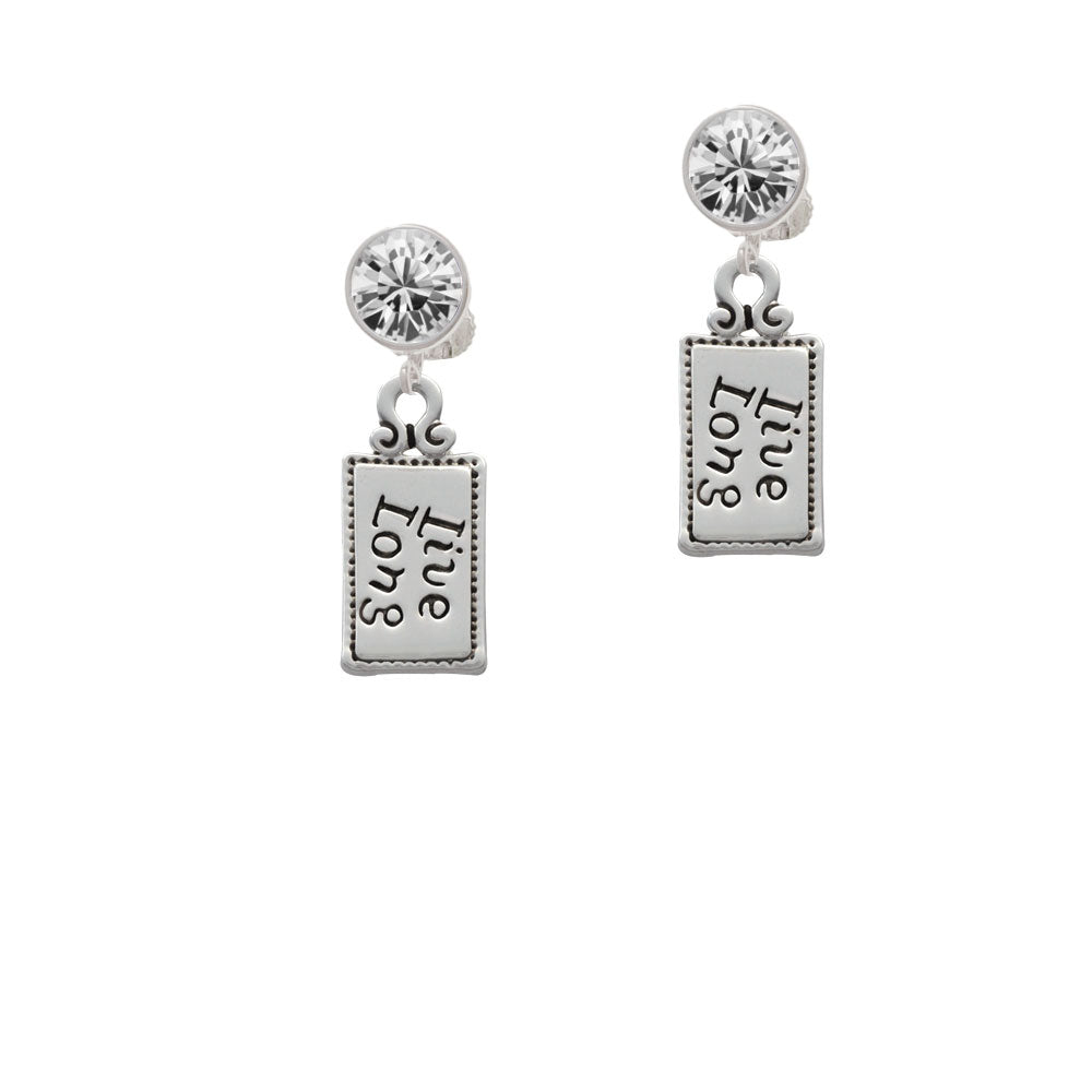 Live Long Crystal Clip On Earrings Image 2