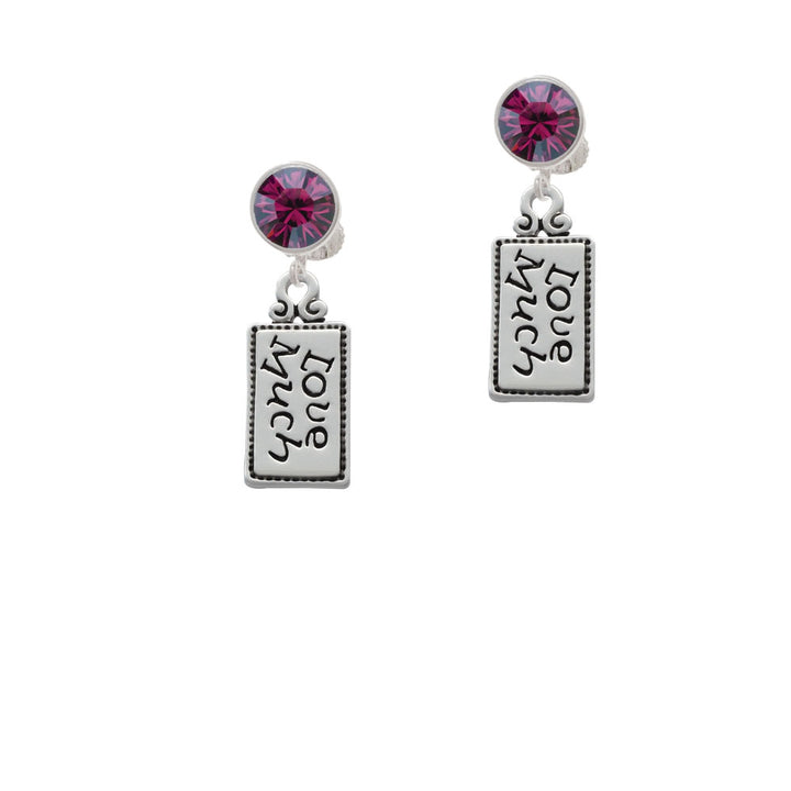 Love Much Crystal Clip On Earrings Image 8