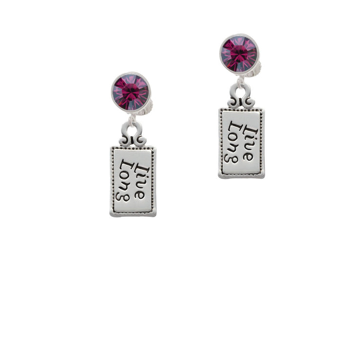 Live Long Crystal Clip On Earrings Image 8