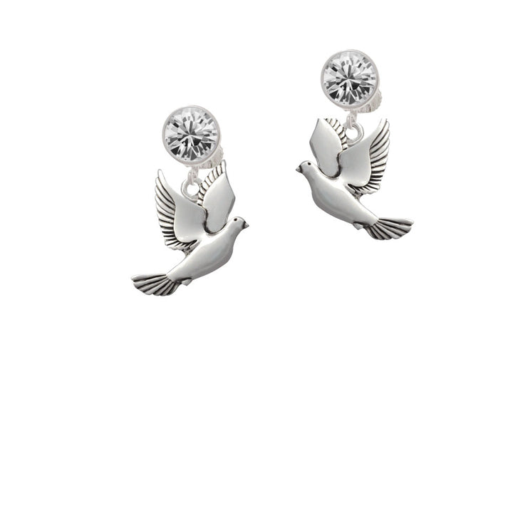 Dove Crystal Clip On Earrings Image 2