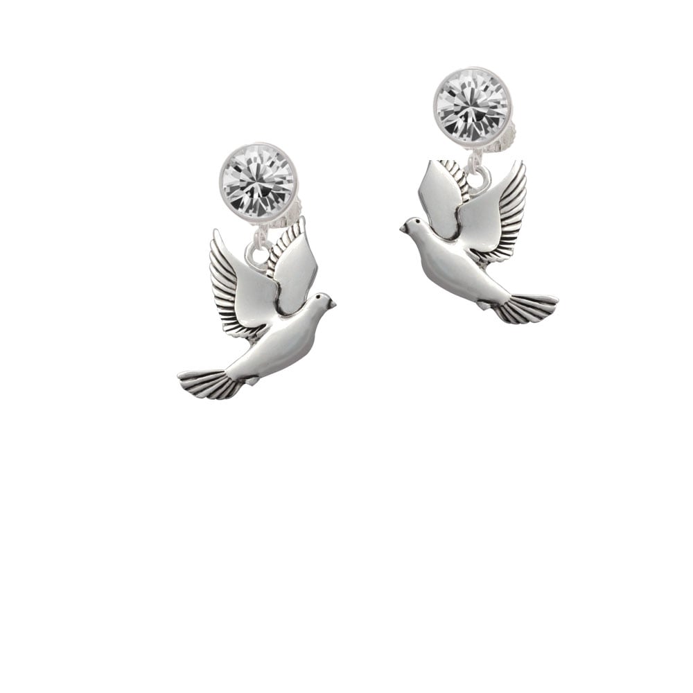 Dove Crystal Clip On Earrings Image 1