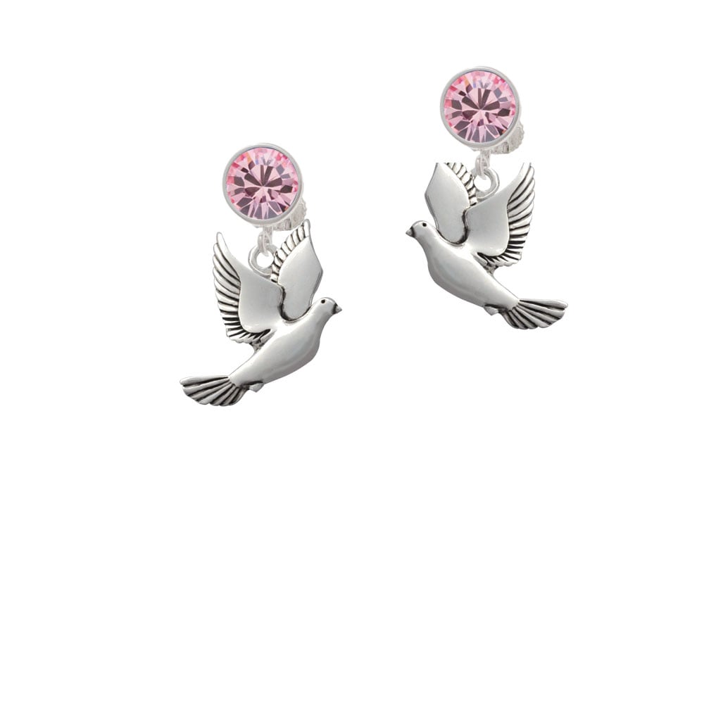 Dove Crystal Clip On Earrings Image 1