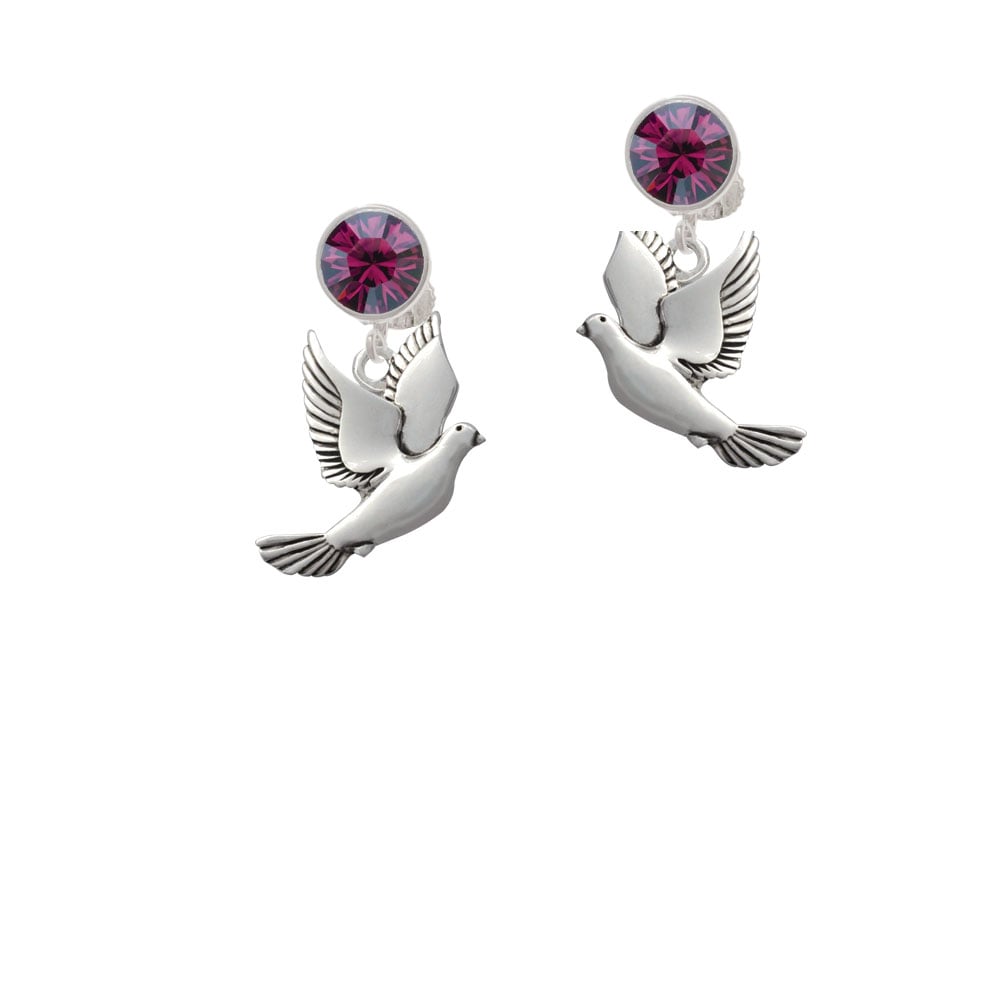 Dove Crystal Clip On Earrings Image 1