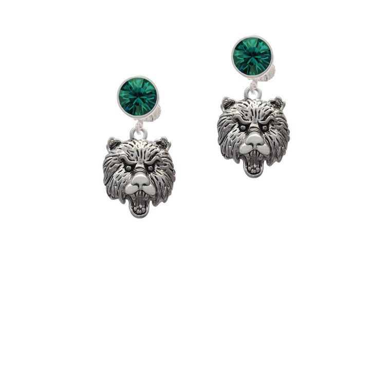 Large Bear - Mascot Crystal Clip On Earrings Image 6