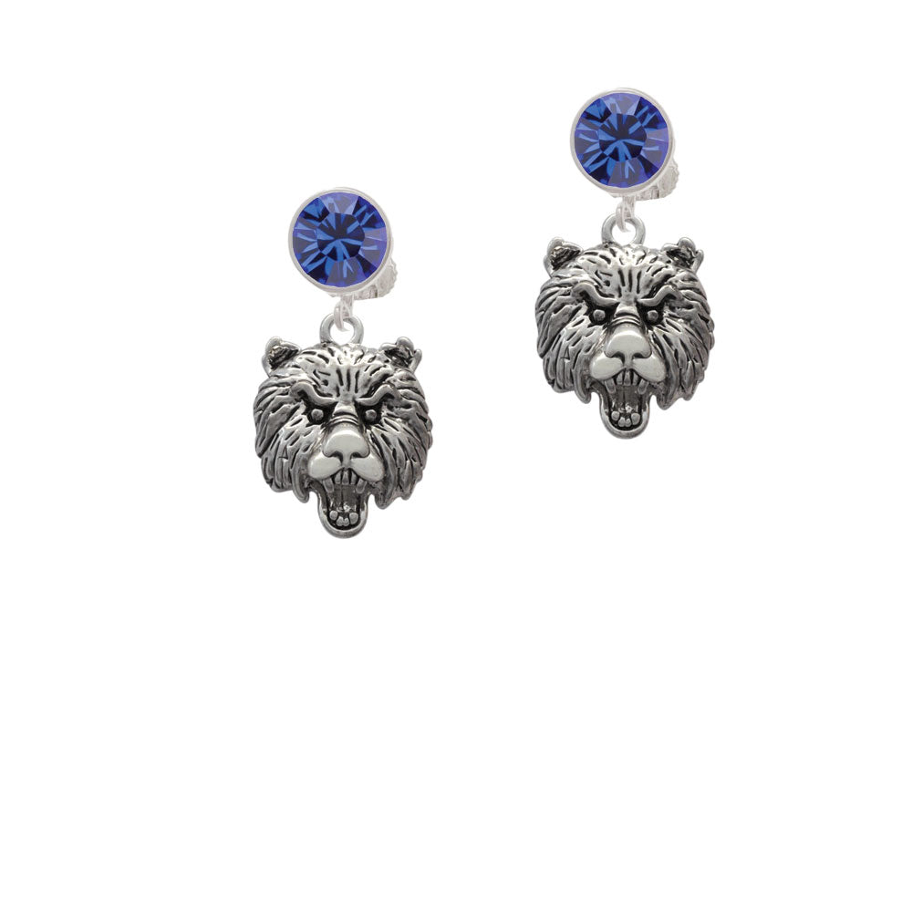 Large Bear - Mascot Crystal Clip On Earrings Image 7