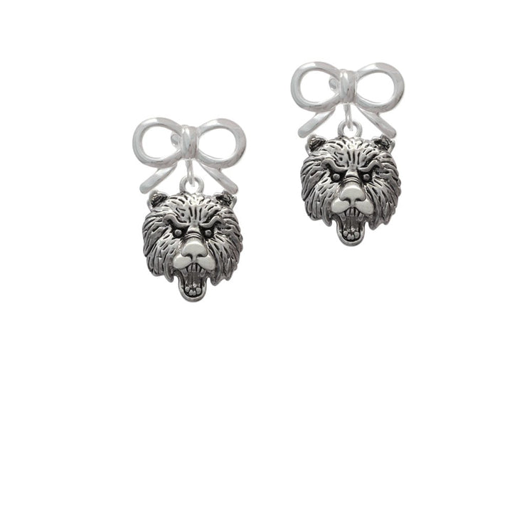 Large Bear - Mascot Crystal Clip On Earrings Image 9