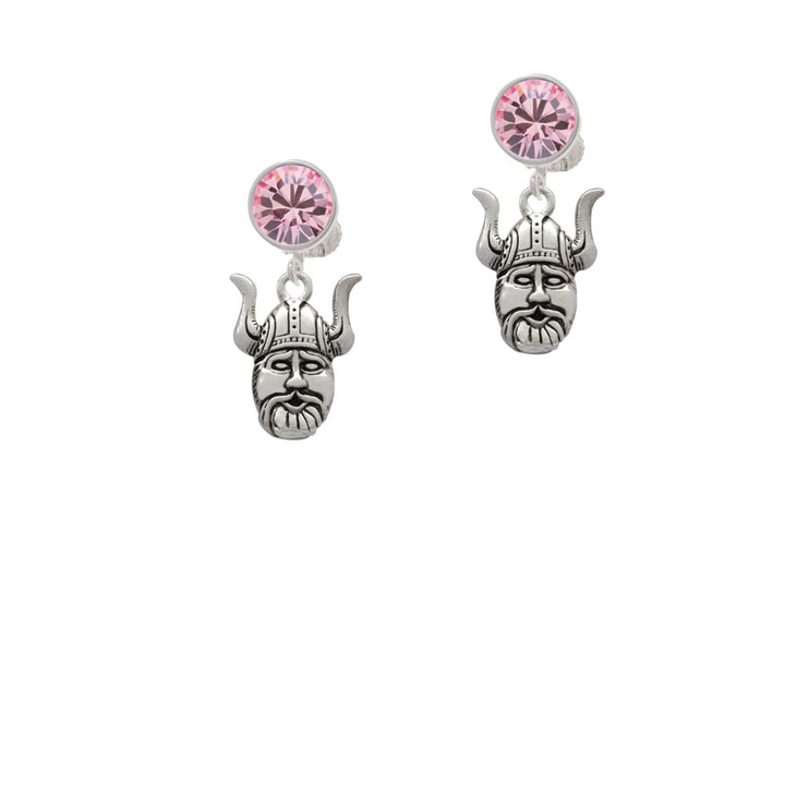 Large Viking - Mascot Crystal Clip On Earrings Image 4