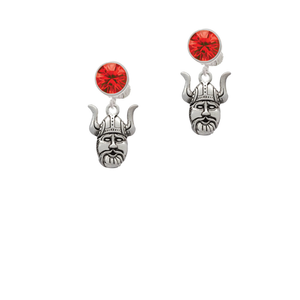 Large Viking - Mascot Crystal Clip On Earrings Image 4