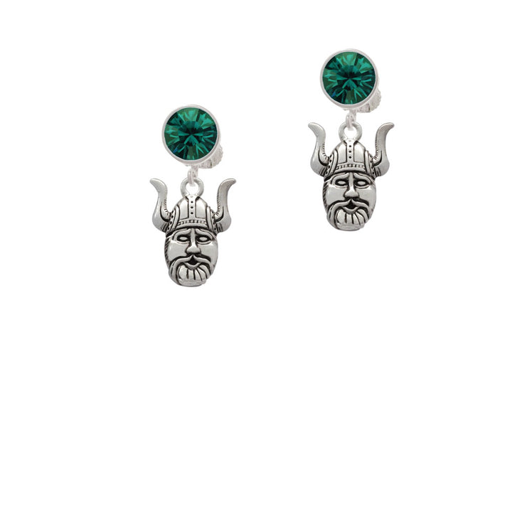 Large Viking - Mascot Crystal Clip On Earrings Image 6