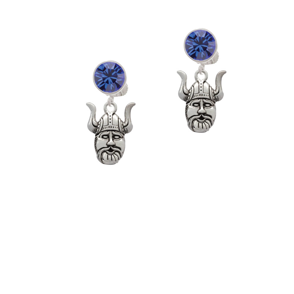 Large Viking - Mascot Crystal Clip On Earrings Image 7