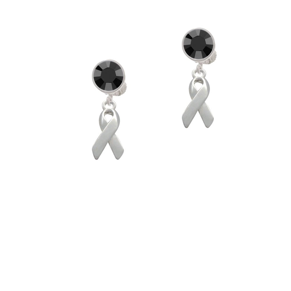 Ribbon Crystal Clip On Earrings Image 3