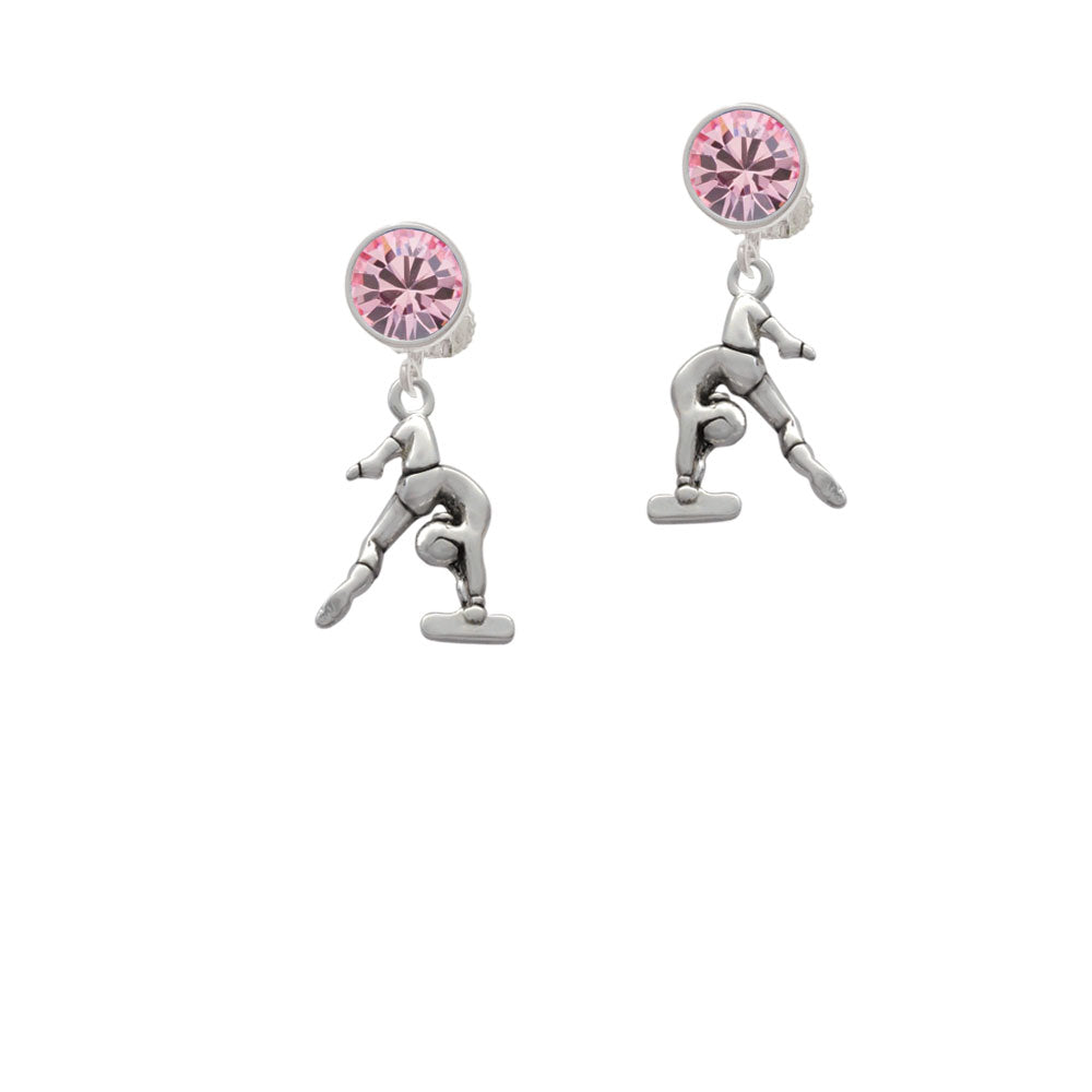 Gymnast Balance Beam Crystal Clip On Earrings Image 4