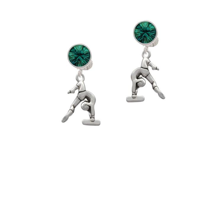 Gymnast Balance Beam Crystal Clip On Earrings Image 6