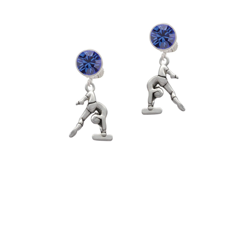 Gymnast Balance Beam Crystal Clip On Earrings Image 7