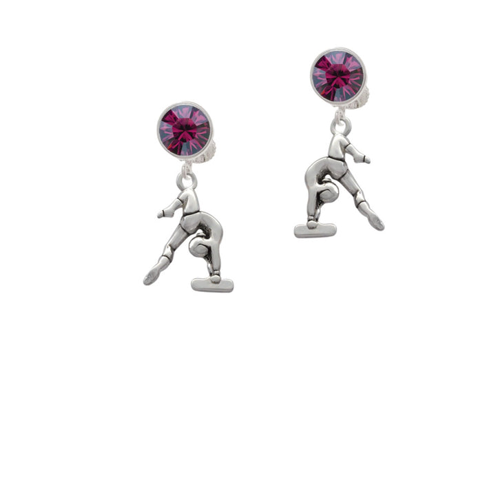 Gymnast Balance Beam Crystal Clip On Earrings Image 8