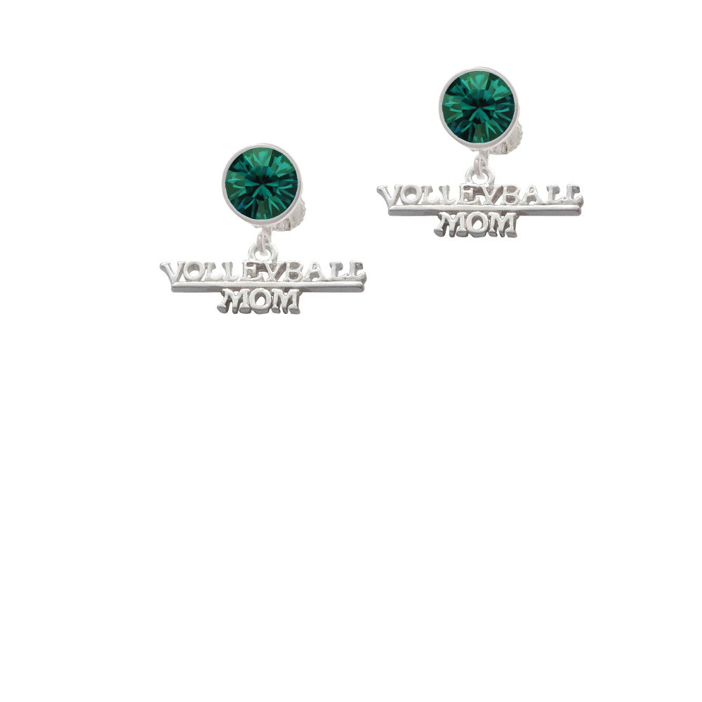 Volleyball Mom Crystal Clip On Earrings Image 6