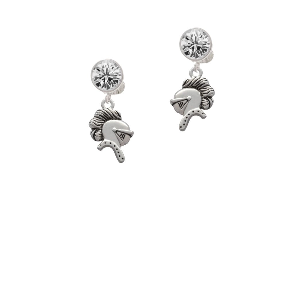 Knight - Mascot Crystal Clip On Earrings Image 1