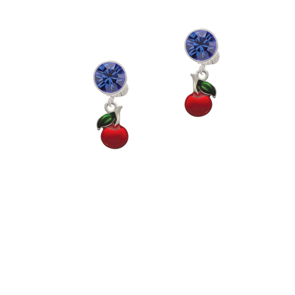 Single Cherry Crystal Clip On Earrings Image 7