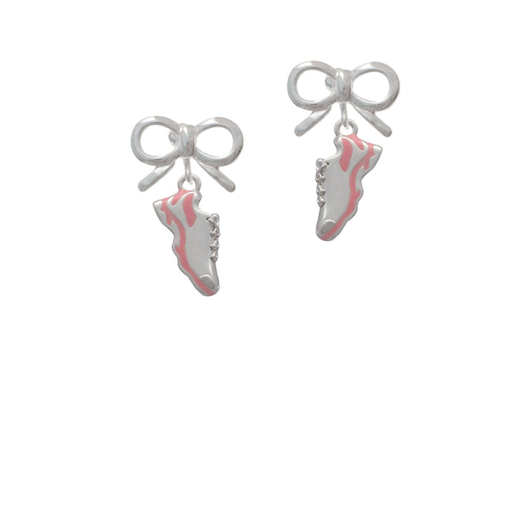 Pink Running Shoe Crystal Clip On Earrings Image 9