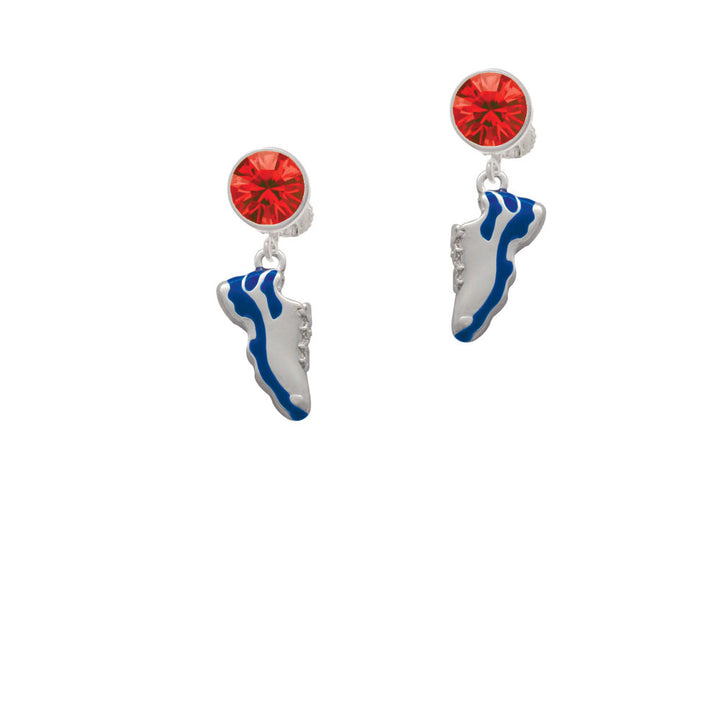 Blue Running Shoe Crystal Clip On Earrings Image 4