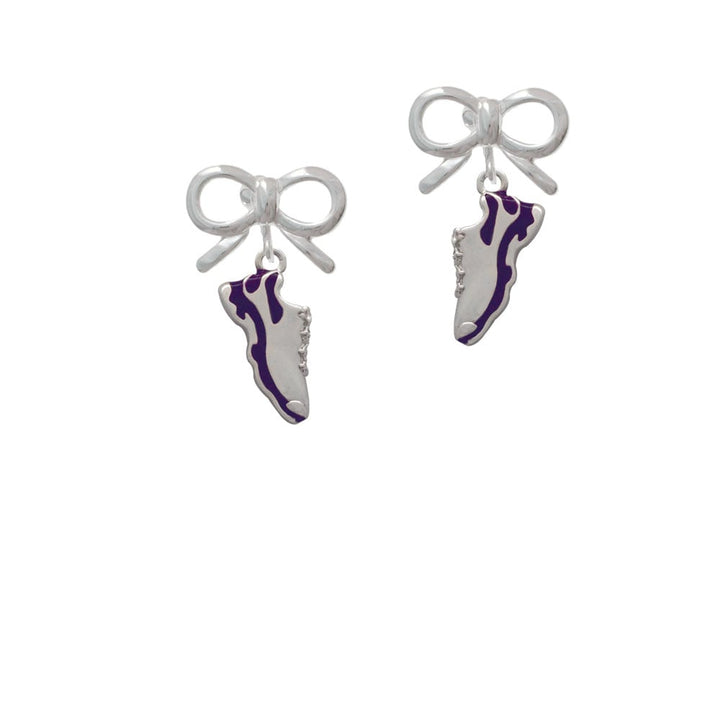 Purple Running Shoe Crystal Clip On Earrings Image 9