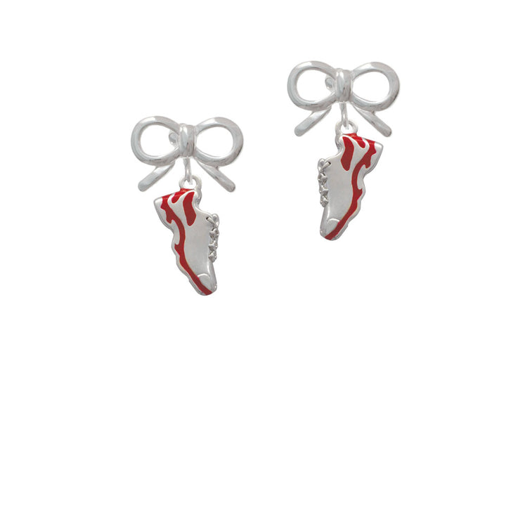 Red Running Shoe Crystal Clip On Earrings Image 9