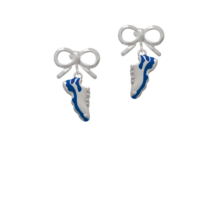 Blue Running Shoe Crystal Clip On Earrings Image 9