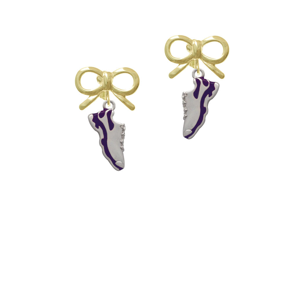 Purple Running Shoe Crystal Clip On Earrings Image 10